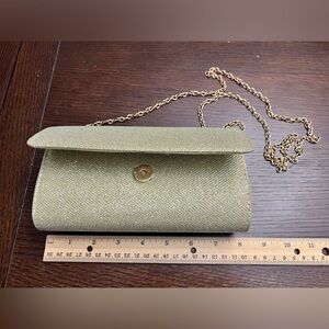 Gold shimmery/sparkly clutch with chain